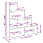 Bokhylle 4 Etasjer Hvit 143,5X29X143,5 Cm Konstruert Tre