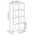 Romdeler Bokhylle Artisan Eik 69,5X29X137,5 Cm Konstruert Tre