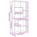 Romdeler Bokhylle Sonoma Eik 67X25X161,5 Cm Konstruert Tre