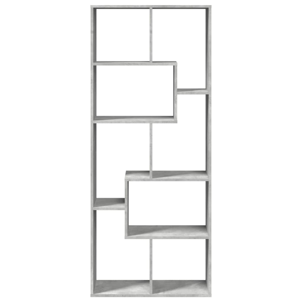 Romdeler Bokhylle Betonggrå 67X25X161,5 Cm Konstruert Tre