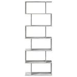 Romdeler Bokhylle 6 Lag Betonggrå 70X24X193 Cm Konstruert Tre