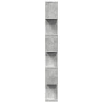 Romdeler Bokhylle 6 Lag Betonggrå 70X24X193 Cm Konstruert Tre