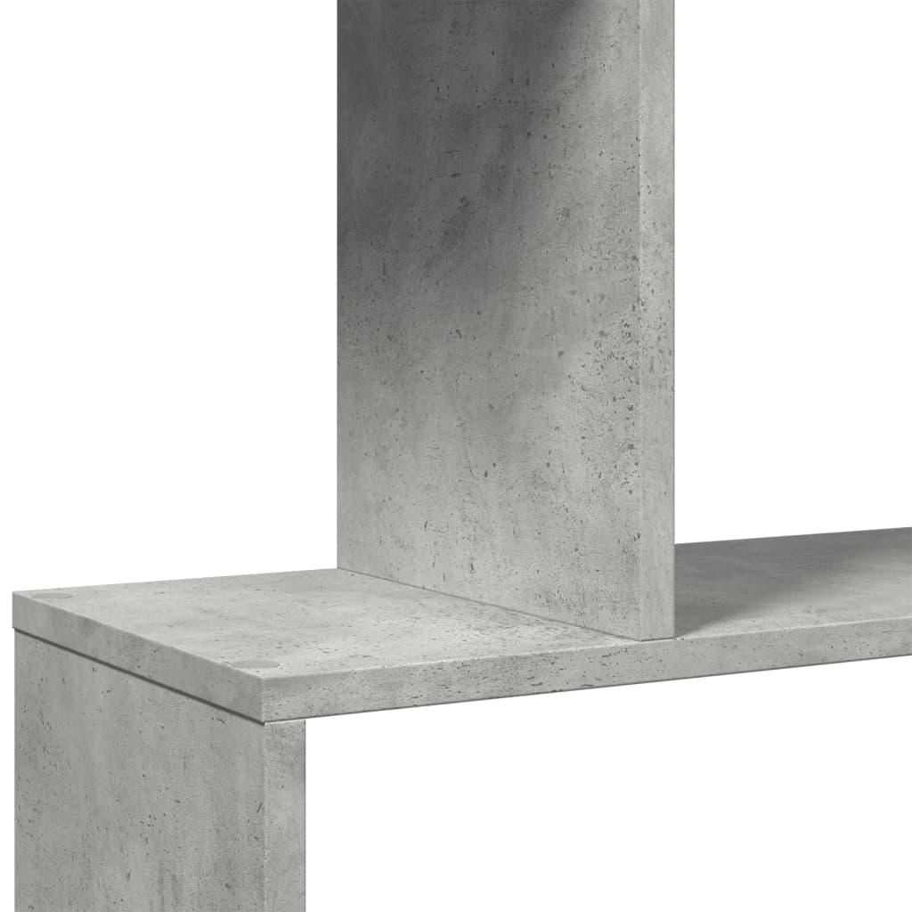 Romdeler Bokhylle 6 Lag Betonggrå 70X24X193 Cm Konstruert Tre