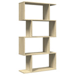 Romdeler Bokhylle 4 Lag Sonoma Eik 70X24X129 Cm Konstruert Tre