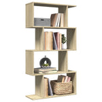 Romdeler Bokhylle 4 Lag Sonoma Eik 70X24X129 Cm Konstruert Tre