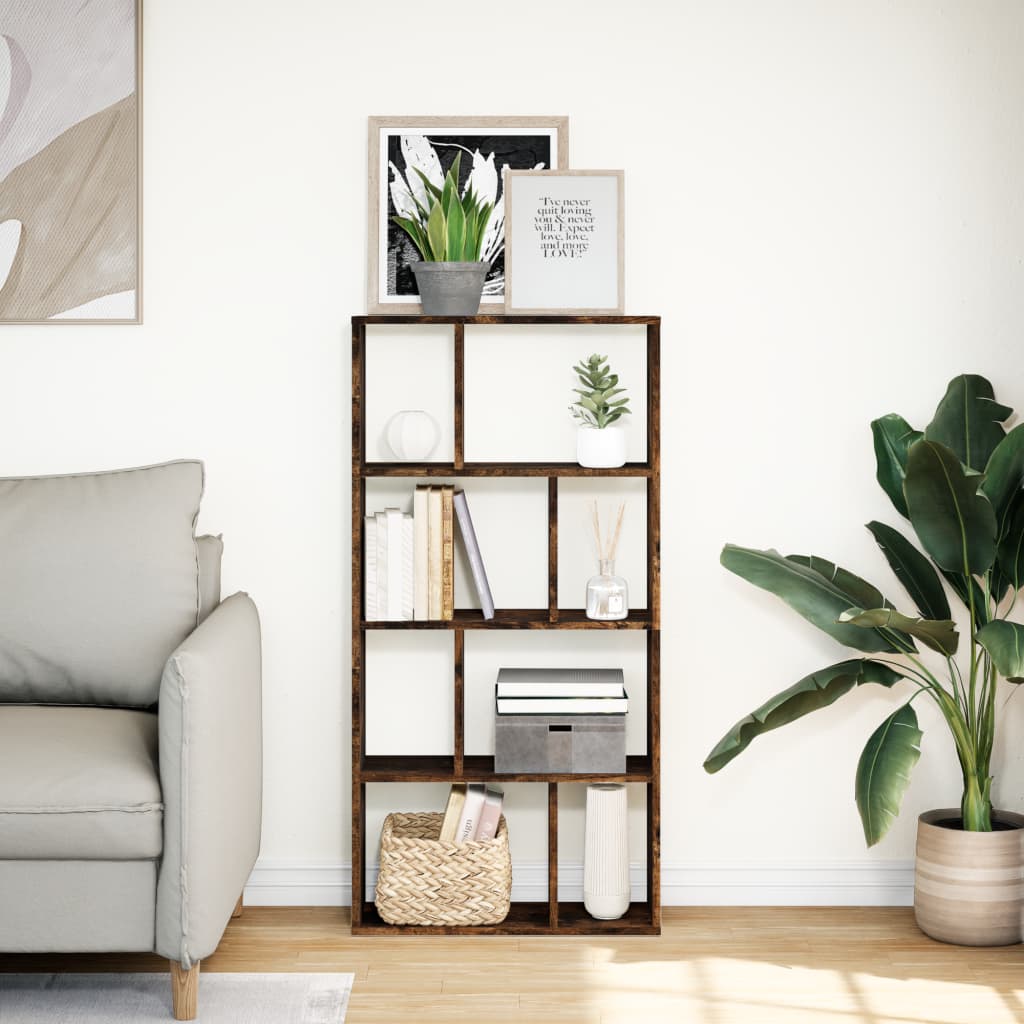 Bokhylle Røkt Eik 60X20X120,5 Cm Konstruert Tre