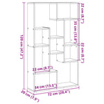 Bokhylle Hvit 72X20X120 Cm Konstruert Tre