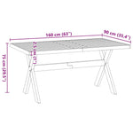 Spisebord Noain X-Formede Ben 160X90X75 Cm Heltre Furu