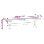 Spisebenk Noain X-Formede Ben 180X40X45 Cm Heltre Furu
