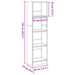 Bokhylle Sonoma Eik 40X24X143 Cm Konstruert Tre
