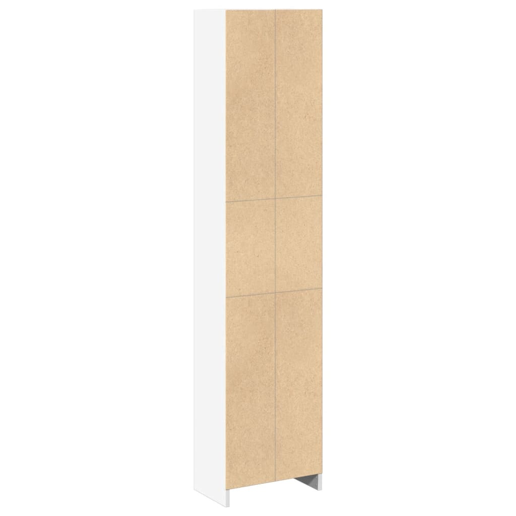 Bokhylle Hvit 40X24X176 Cm Konstruert Tre