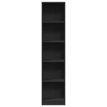 Bokhylle Svart 40X24X176 Cm Konstruert Tre