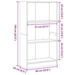 Bokhylle Svart 60X24X109 Cm Konstruert Tre