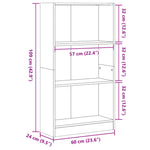 Bokhylle Sonoma Eik 60X24X109 Cm Konstruert Tre