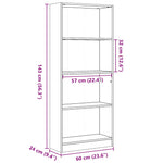 Bokhylle Hvit 60X24X143 Cm Konstruert Tre