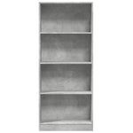 Bokhylle Betonggrå 60X24X143 Cm Konstruert Tre
