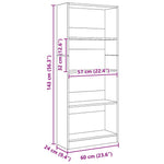 Bokhylle Artisan Eik 60X24X143 Cm Konstruert Tre