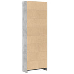 Bokhylle Betonggrå 60X24X176 Cm Konstruert Tre