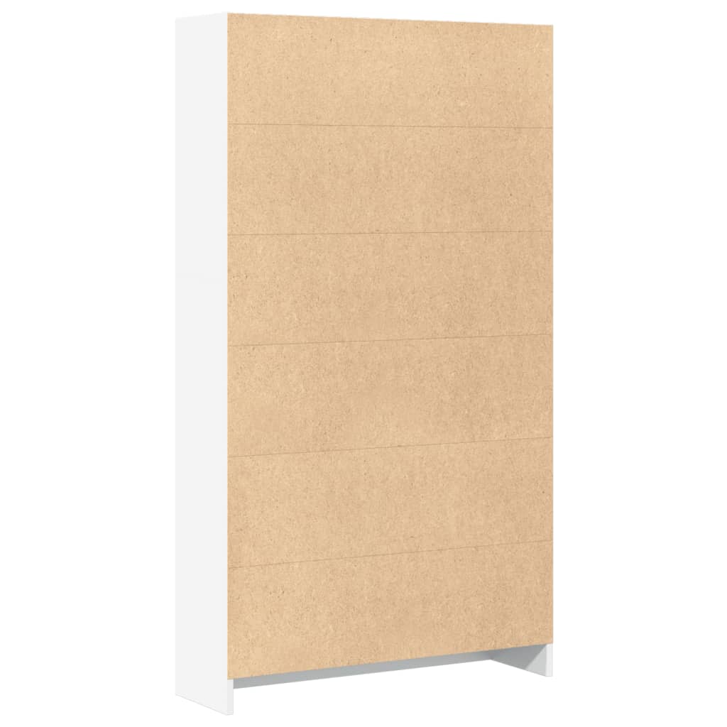 Bokhylle Hvit 80X24X143 Cm Konstruert Tre