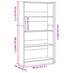 Bokhylle Hvit 80X24X143 Cm Konstruert Tre