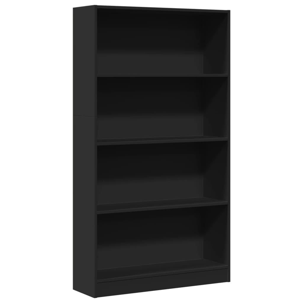 Bokhylle Svart 80X24X143 Cm Konstruert Tre