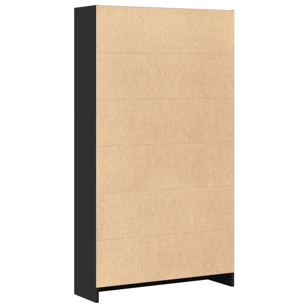 Bokhylle Svart 80X24X143 Cm Konstruert Tre