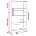 Bokhylle Sonoma Eik 80X24X143 Cm Konstruert Tre