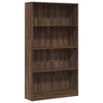 Bokhylle Brun Eik 80X24X143 Cm Konstruert Tre