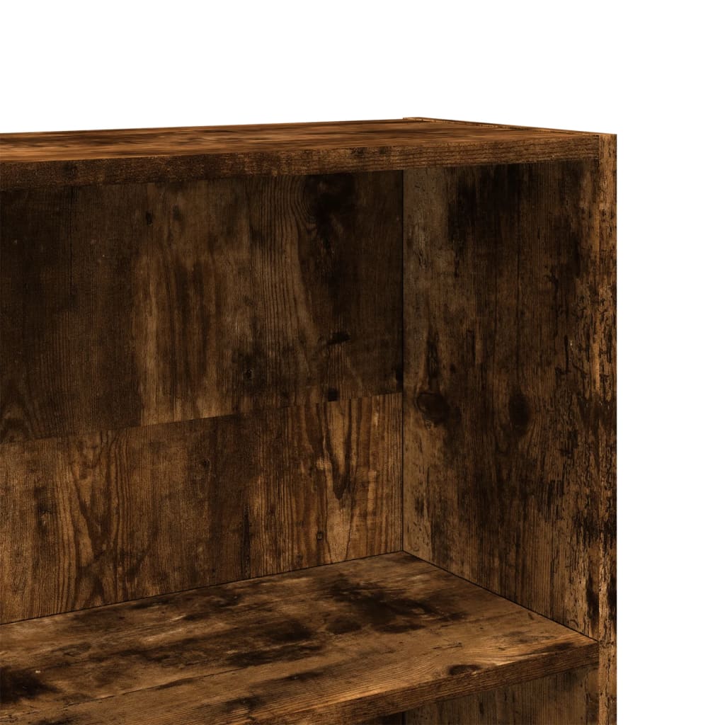 Bokhylle Røkt Eik 80X24X176 Cm Konstruert Tre