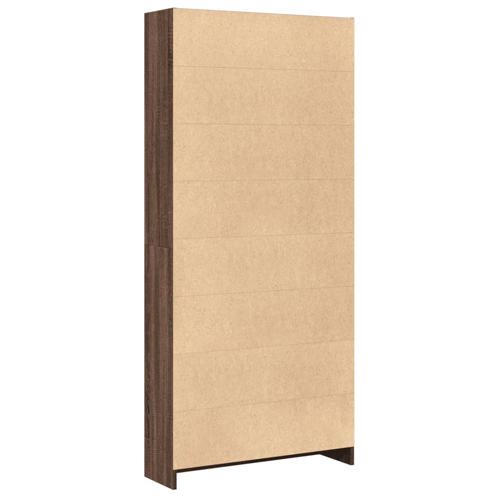 Bokhylle Brun Eik 80X24X176 Cm Konstruert Tre