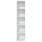 Bokhylle Hvit 40X30X189 Cm Konstruert Tre