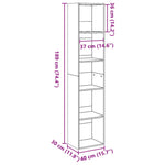 Bokhylle Hvit 40X30X189 Cm Konstruert Tre