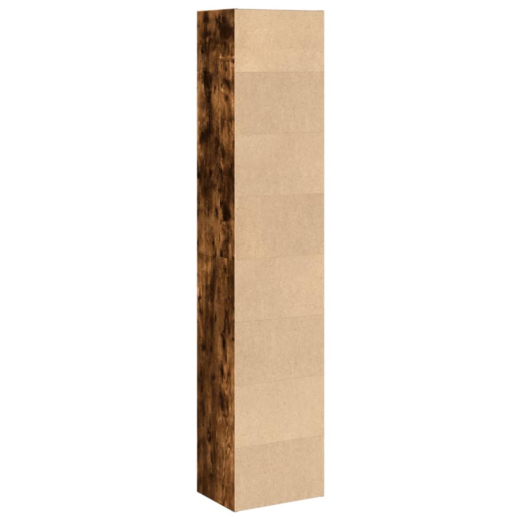 Bokhylle Røkt Eik 40X30X189 Cm Konstruert Tre