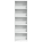 Bokhylle Hvit 60X30X189 Cm Konstruert Tre