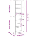 Bokhylle Hvit 60X30X189 Cm Konstruert Tre