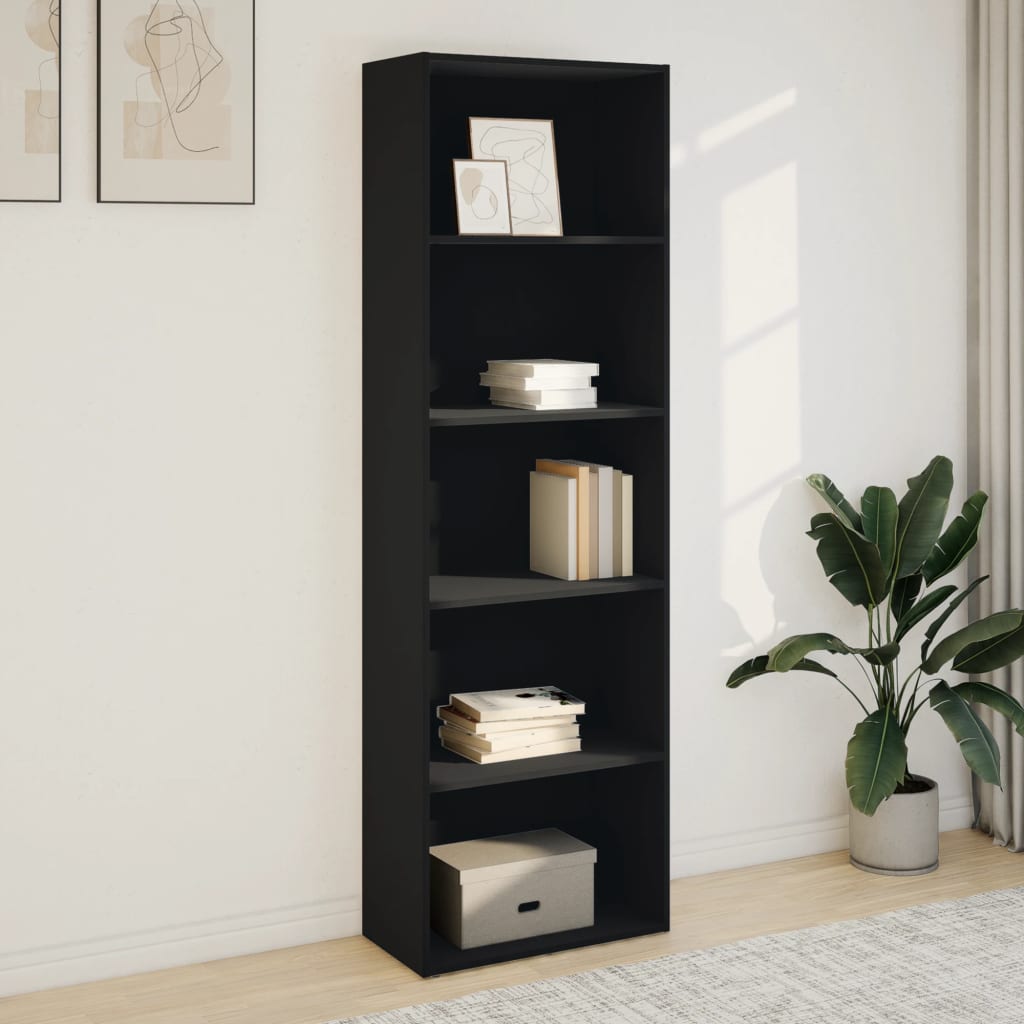 Bokhylle Svart 60X30X189 Cm Konstruert Tre