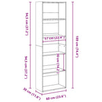 Bokhylle Svart 60X30X189 Cm Konstruert Tre