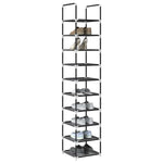 Skostativ 10-Lags Svart 33X33X174 Cm Ikke-Vevd Stoff