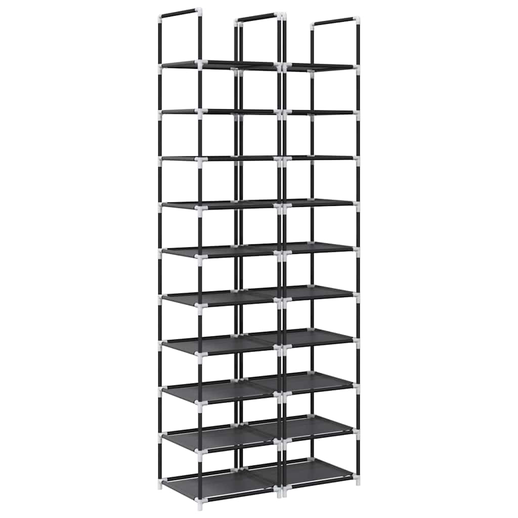 Skohyller 2 Stk 10-Lags Svart 33X33X174 Cm Ikke-Vevd Stoff