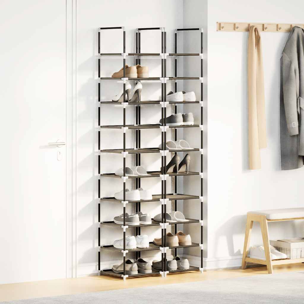 Skohyller 2 Stk 10-Lags Svart 33X33X174 Cm Ikke-Vevd Stoff
