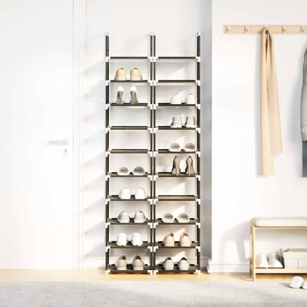 Skohyller 2 Stk 10-Lags Svart 33X33X174 Cm Ikke-Vevd Stoff