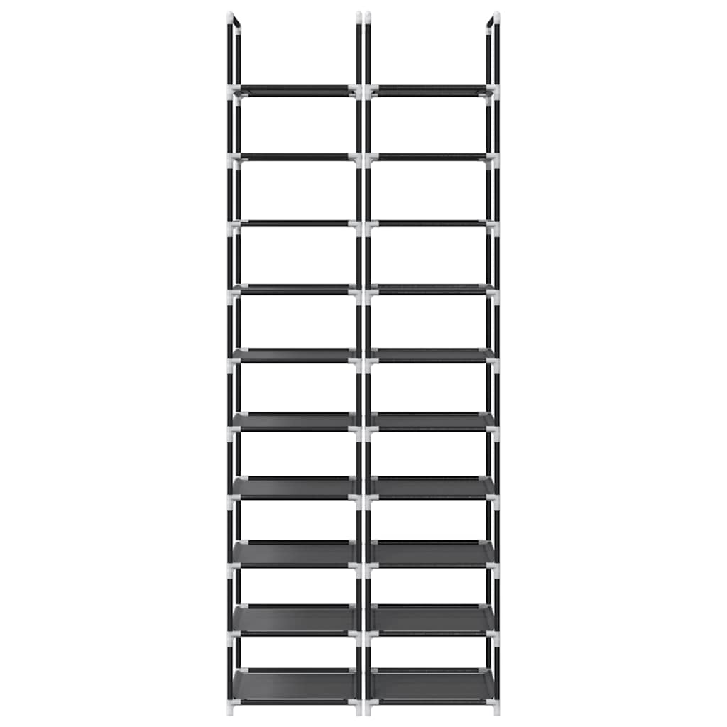 Skohyller 2 Stk 10-Lags Svart 33X33X174 Cm Ikke-Vevd Stoff