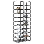 Skohyller 2 Stk 10-Lags Svart 33X33X174 Cm Ikke-Vevd Stoff