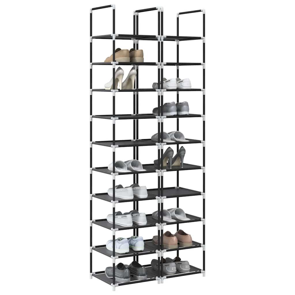 Skohyller 2 Stk 10-Lags Svart 33X33X174 Cm Ikke-Vevd Stoff