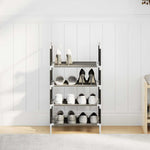 Skostativ 4-Lags Svart 44X28X77 Cm Ikke-Vevd Stoff