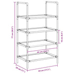 Skostativ 4-Lags Svart 44X28X77 Cm Ikke-Vevd Stoff