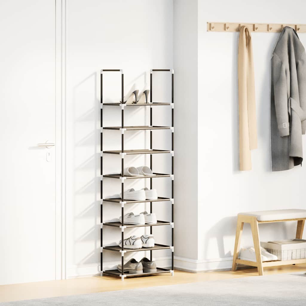 Skostativ 8-Lags Svart 44X28X145 Cm Ikke-Vevd Stoff