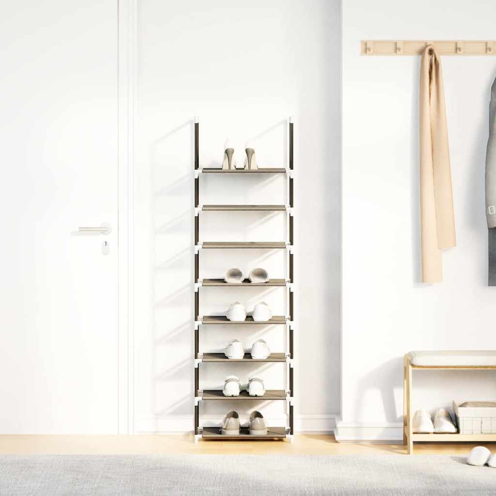 Skostativ 8-Lags Svart 44X28X145 Cm Ikke-Vevd Stoff