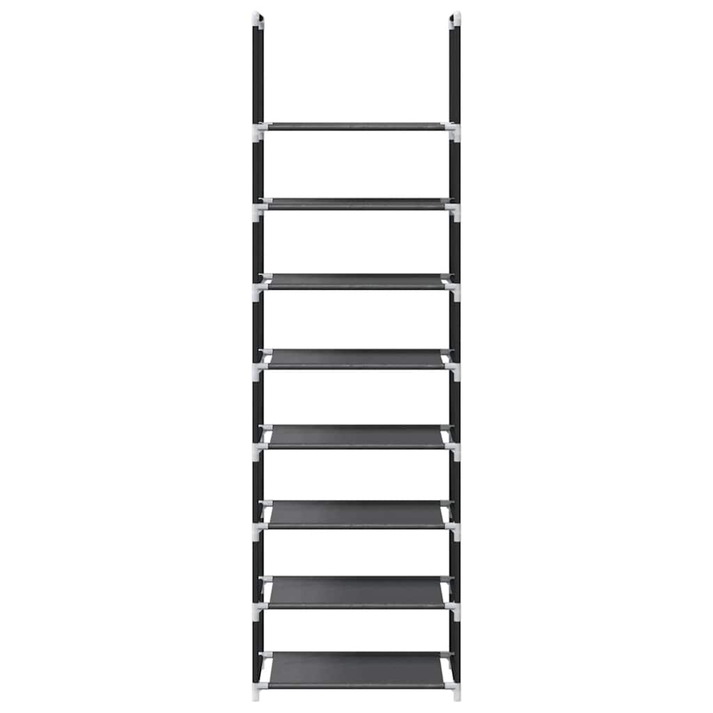 Skostativ 8-Lags Svart 44X28X145 Cm Ikke-Vevd Stoff