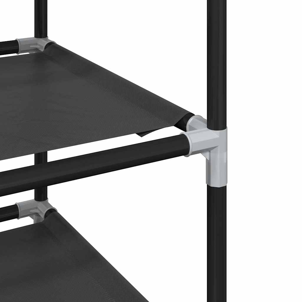 Skostativ 8-Lags Svart 44X28X145 Cm Ikke-Vevd Stoff